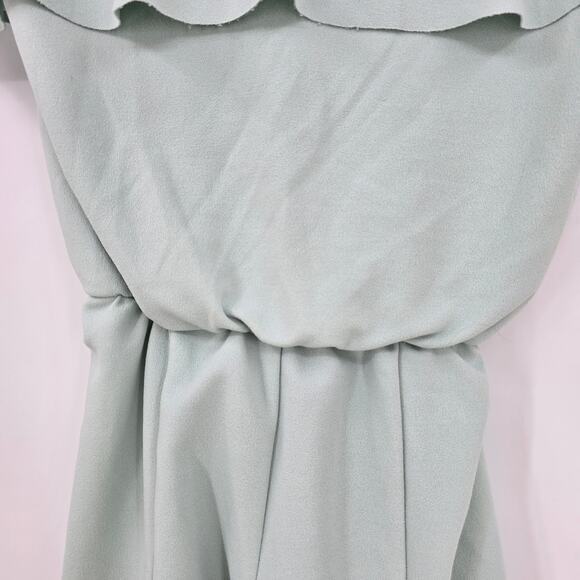 Maddie Juniors V Neck Flutter Sleeve‎ Shorts Romper Light Blue Size Large - Picture 7 of 9